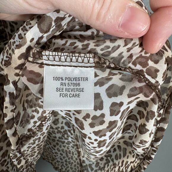 Quintessential Women's Leopard Print Semi-Sheer Retro Top - Large - Secretary - Picture 6 of 7